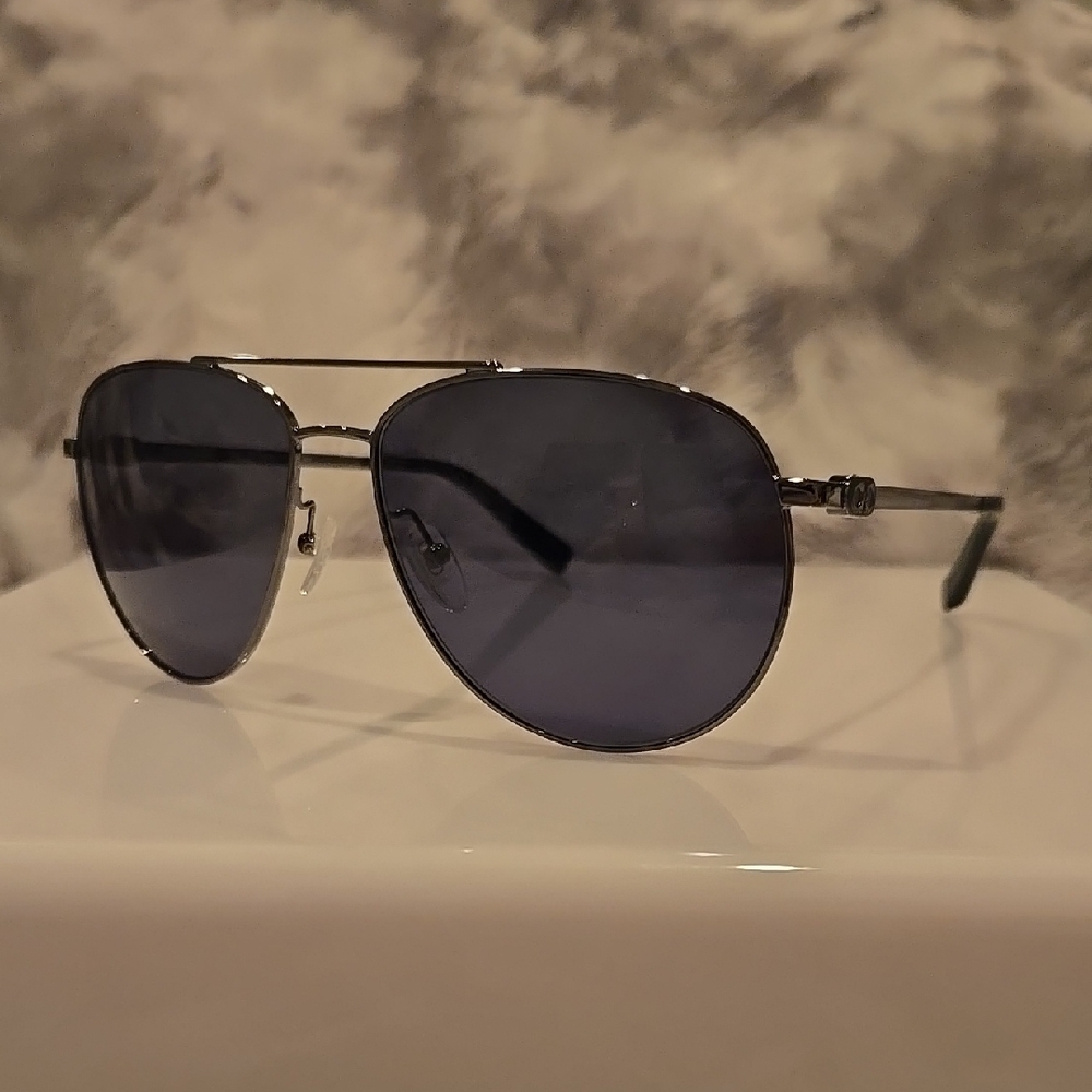 Salvatore Ferragamo Dark Gunmetal Aviator Sunglasses Brand New In Case - Picture 2 of 12